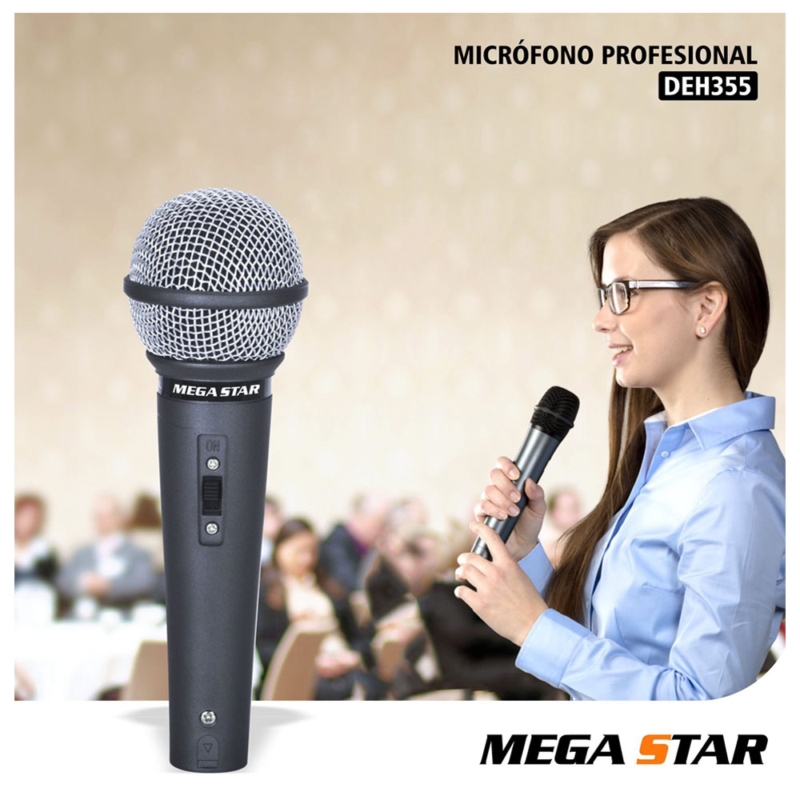 MICRÓFONO MEGASTAR DMH-355 CON CABLE.